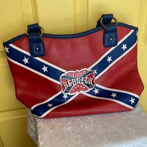 Patriotic Conceal Carry Red White Blue Handbag Purse Confederate Flag Redneck
